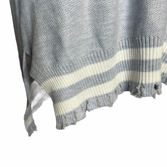 Caryn Vallone Blue/White “Beach” Fringe Sweater XS - Picture 7 of 16